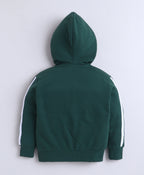 Bumzee Green Graphic Print Sweatshirt, Full Sleeves, Cotton Fleece