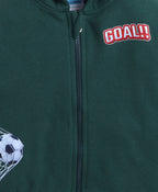 Bumzee Green Graphic Print Sweatshirt, Full Sleeves, Cotton Fleece