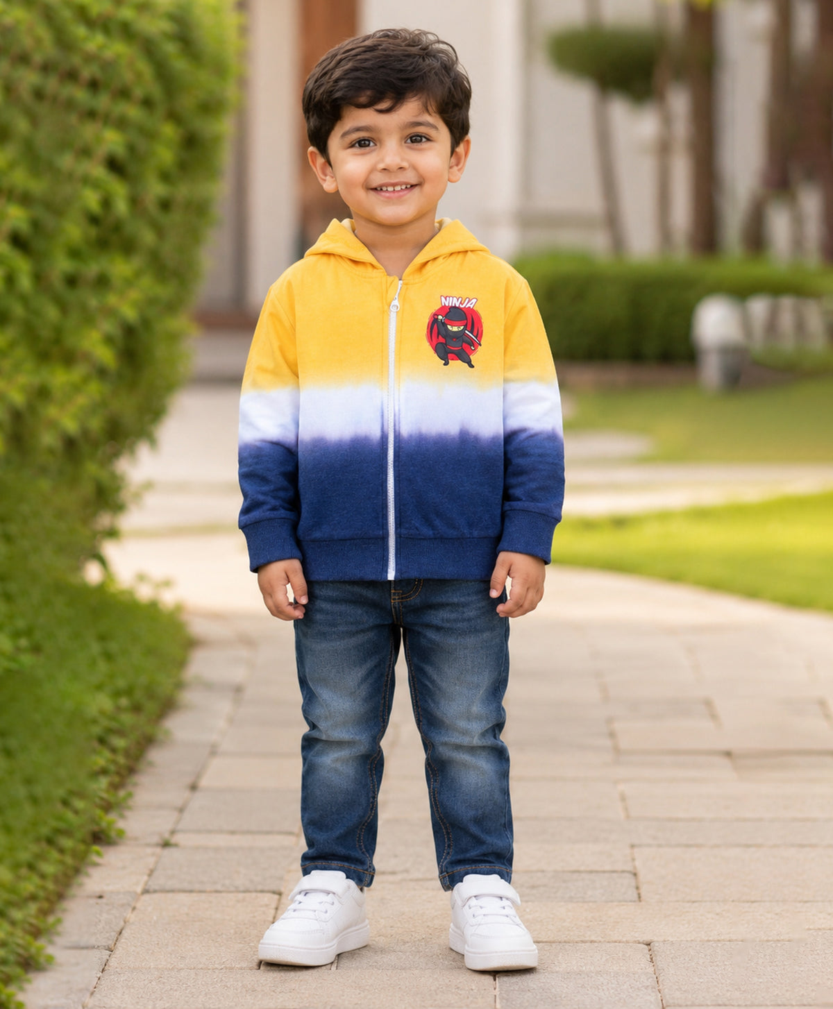 Bumzee Multi Tie & Dye Sweatshirt, Full Sleeves, Cotton Blend, Hooded (Style Peb11821)