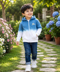 Bumzee Teal Tie & Dye Sweatshirt, Full Sleeves, Cotton Blend