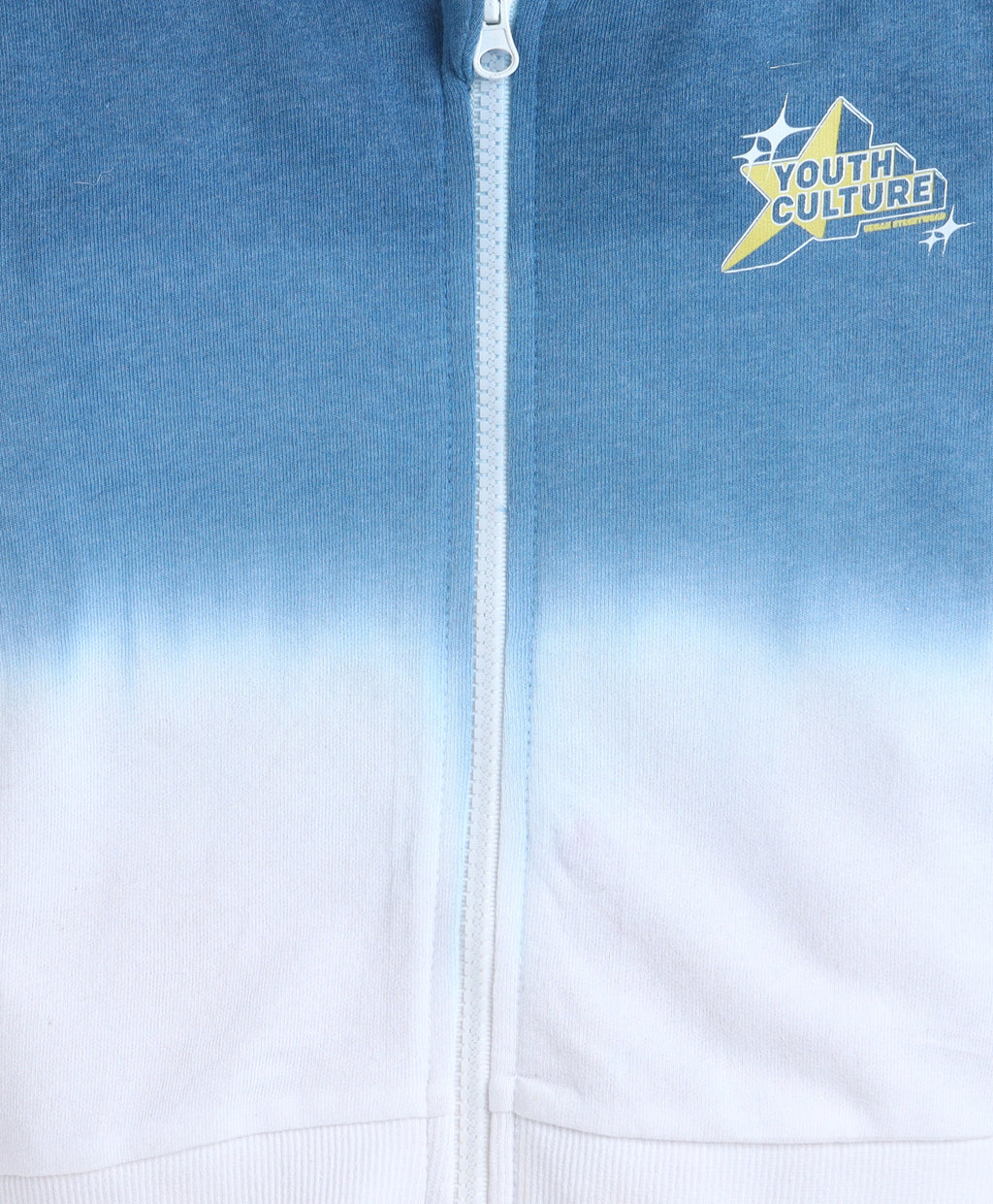 Bumzee Teal Tie & Dye Sweatshirt, Full Sleeves, Cotton Blend