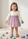 Bumzee Onion Pink Floral Print Frock, Full Sleeves, 100% Cotton