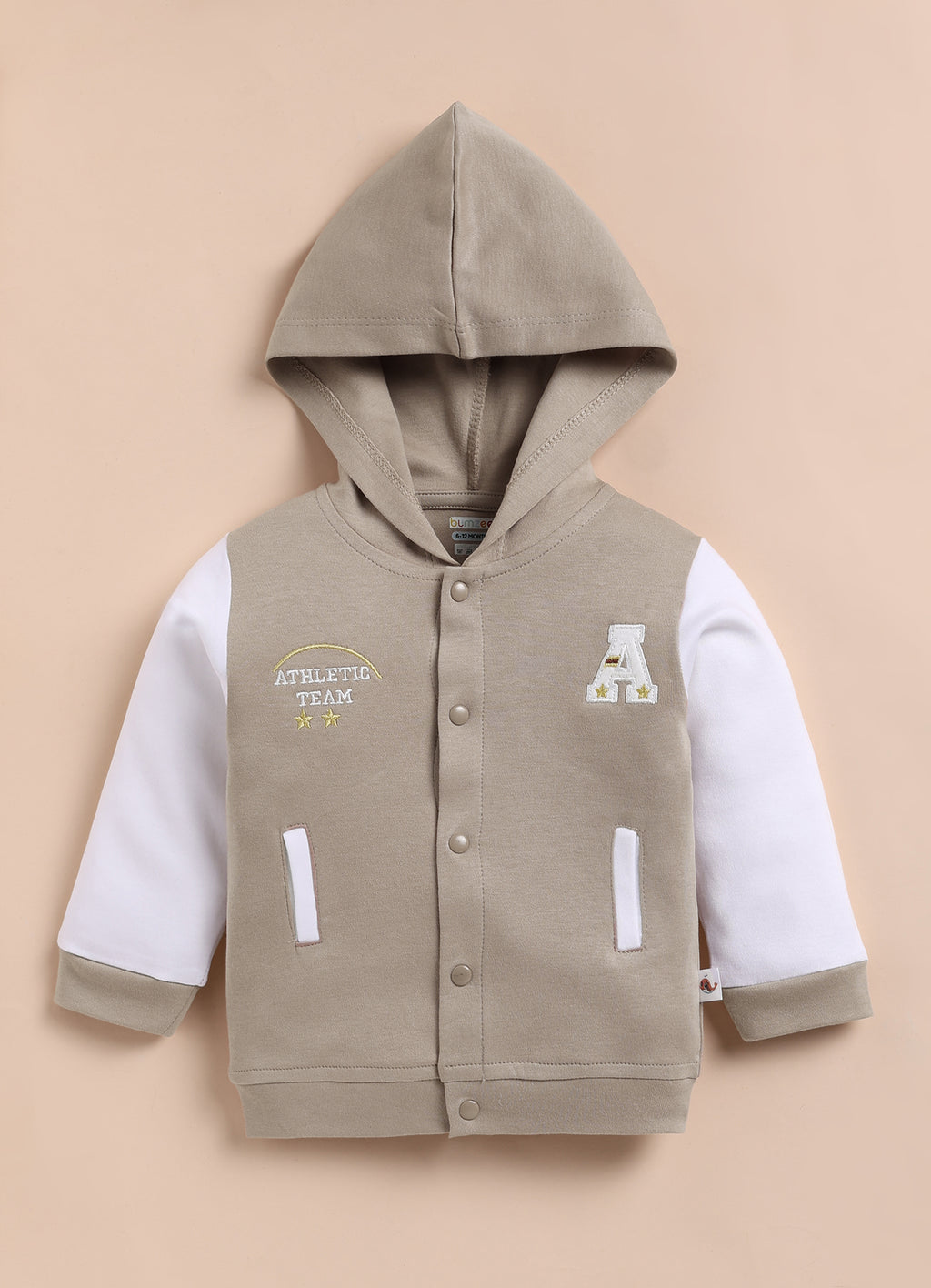 Bumzee Brown Embroidered Winter Set, Full Sleeves, 100% Cotton