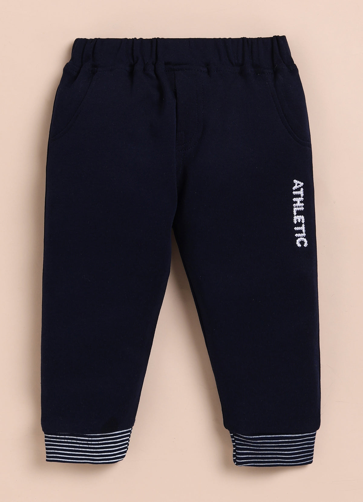 Bumzee Navy & Grey Embroidered Winter Set, Full Sleeves, 100% Cotton