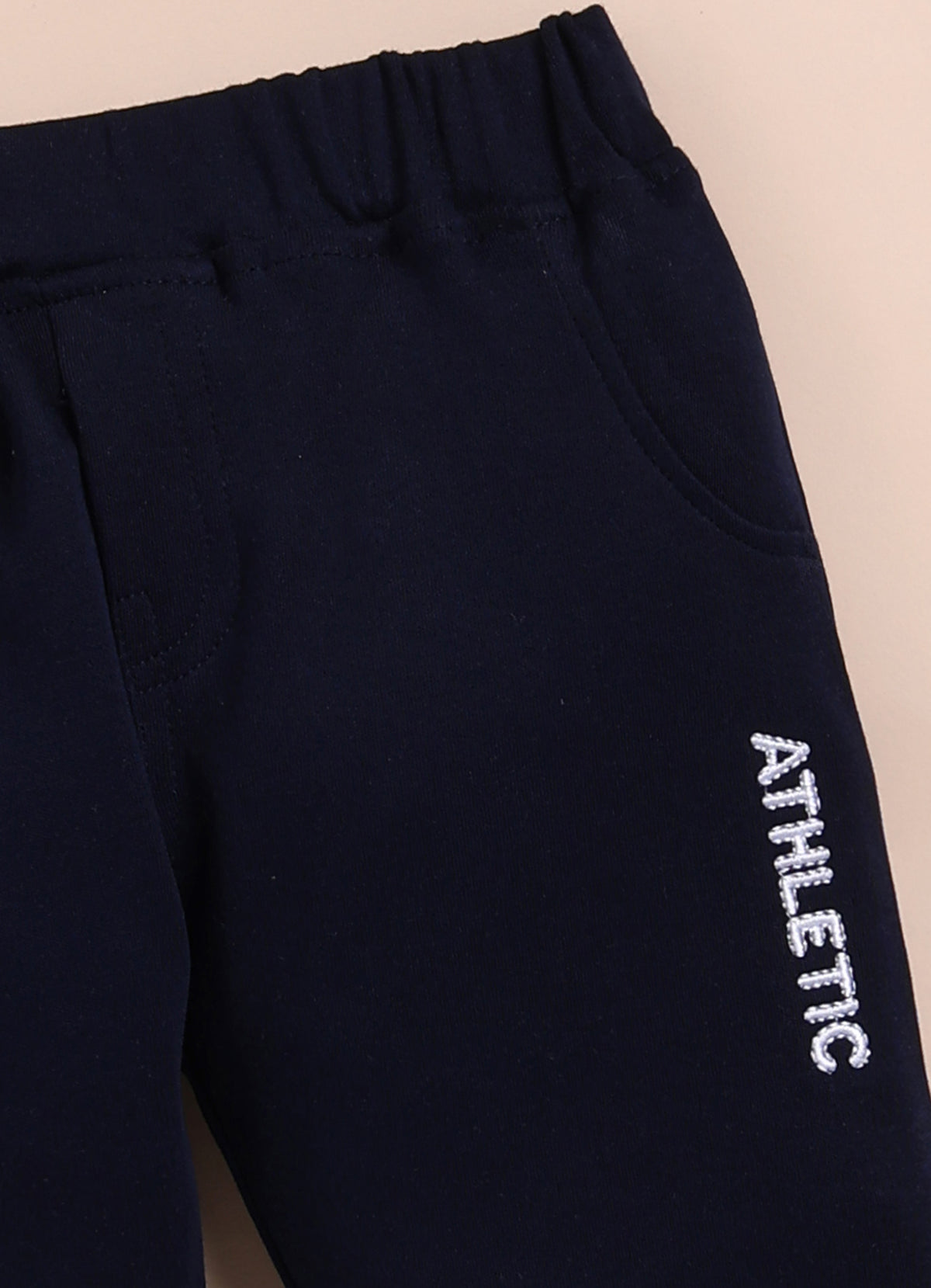 Bumzee Navy & Grey Embroidered Winter Set, Full Sleeves, 100% Cotton