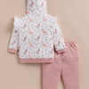 Bumzee White & Peach Animal Print Winter Set, Full Sleeves, 100% Cotton