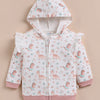 Bumzee White & Peach Animal Print Winter Set, Full Sleeves, 100% Cotton