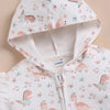 Bumzee White & Peach Animal Print Winter Set, Full Sleeves, 100% Cotton