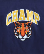 Bumzee Navy Animal Print Sweatshirt, Full Sleeves, Cotton Fleece