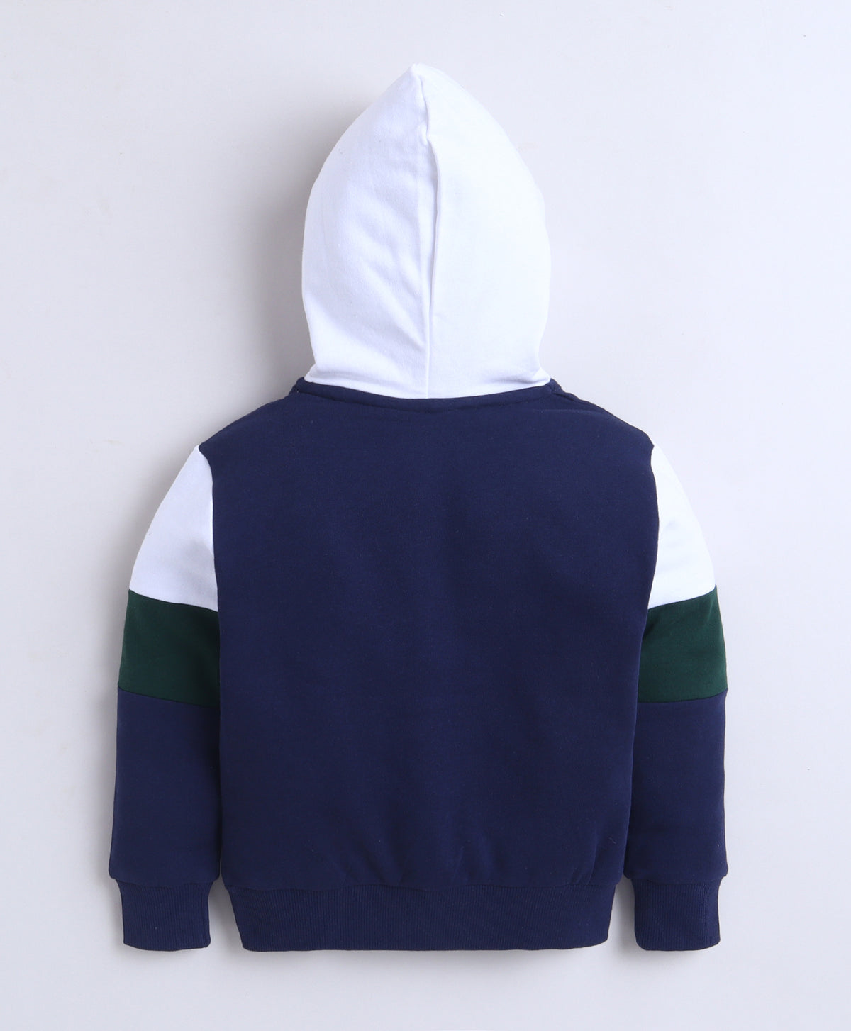 Bumzee Navy Graphic Print Sweatshirt, Full Sleeves, Cotton Fleece, Hooded
