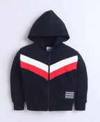 Bumzee Black Cut & Sew Sweatshirt, Full Sleeves, Cotton Fleece