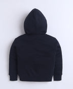 Bumzee Black Cut & Sew Sweatshirt, Full Sleeves, Cotton Fleece