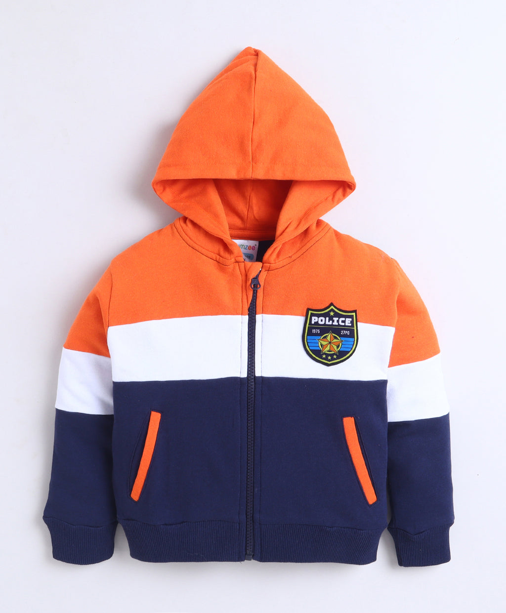Bumzee Multi Patch Sweatshirt, Full Sleeves, Cotton Fleece
