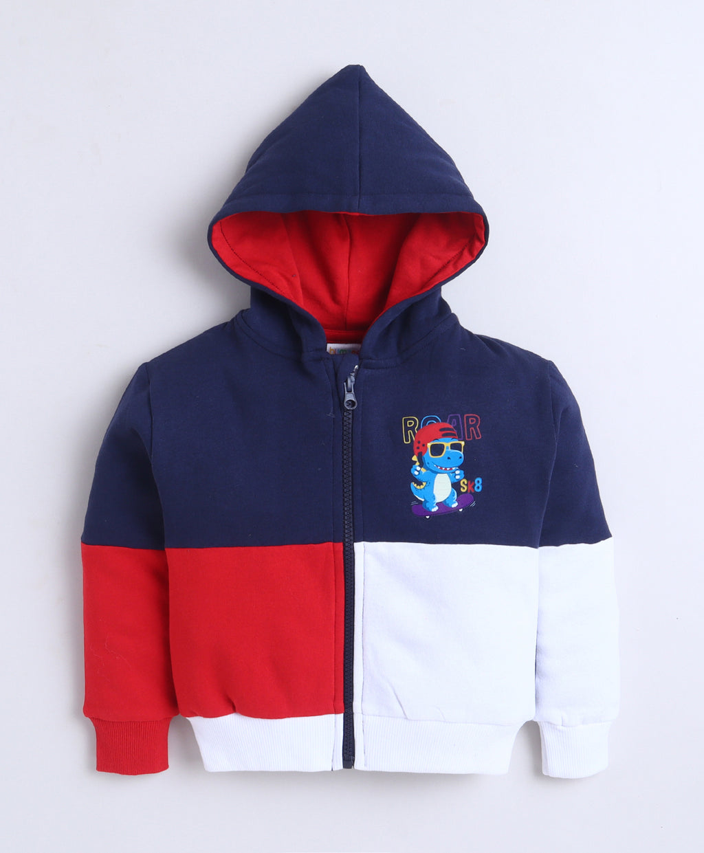 Bumzee Multi Cut & Sew Sweatshirt, Full Sleeves, Cotton Fleece, Hooded