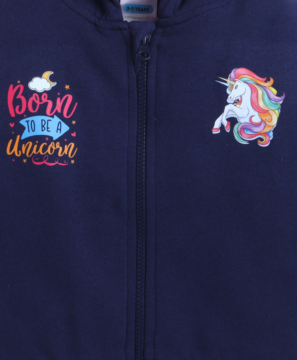 Bumzee Navy Animal Print Sweatshirt, Full Sleeves, Cotton Fleece, Hooded