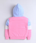 Multi Cut & Sew Hooded Zipper Sweatshirt, Full Sleeves, Cotton Fleece Blend