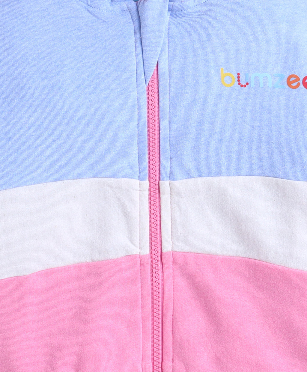 Multi Cut & Sew Hooded Zipper Sweatshirt, Full Sleeves, Cotton Fleece Blend