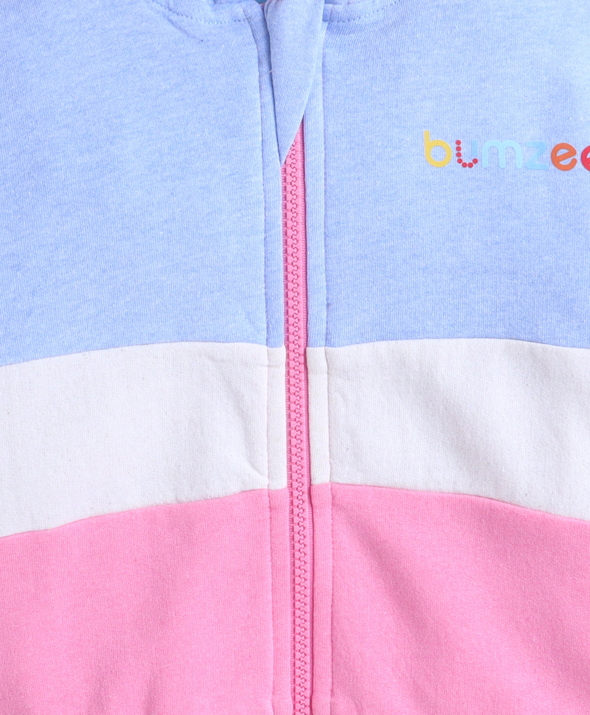 Multi Cut & Sew Hooded Zipper Sweatshirt, Full Sleeves, Cotton Fleece Blend