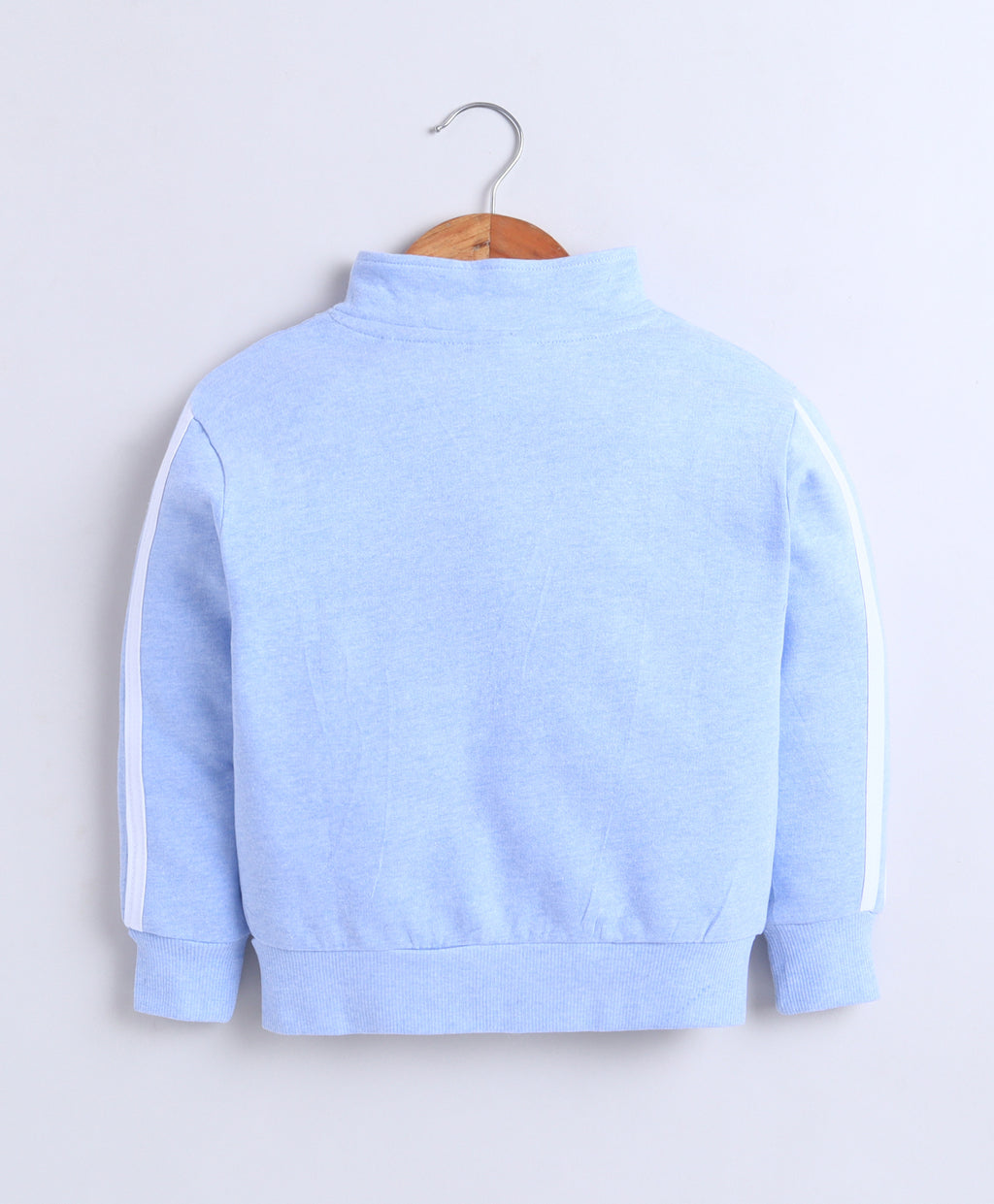 Bumzee Sky Blue Graphic Print Jacket, Full Sleeves, Cotton Fleece