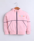 Bumzee Pink Jacket, Full Sleeves, Cotton Fleece