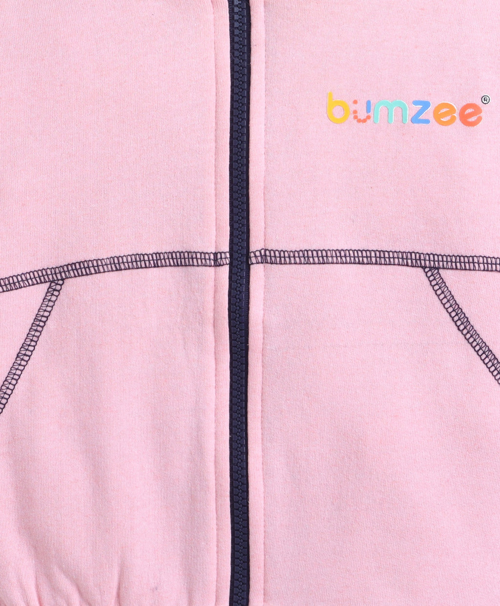 Bumzee Pink Jacket, Full Sleeves, Cotton Fleece