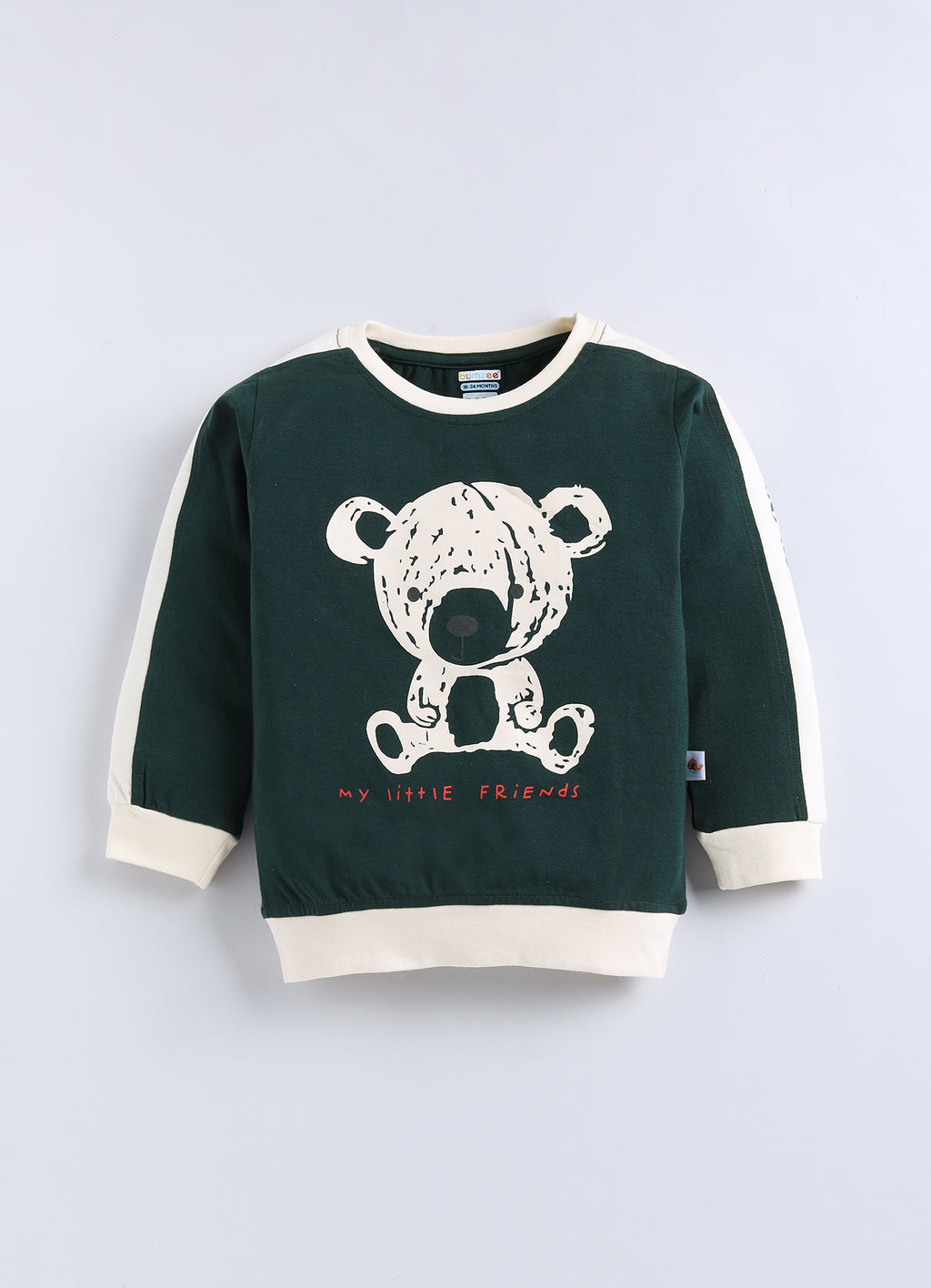 Green Animal Print T-Shirt & Pyjama Set, Full Sleeves, 100% Cotton