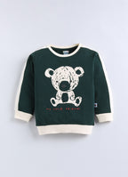 Green Animal Print T-Shirt & Pyjama Set, Full Sleeves, 100% Cotton