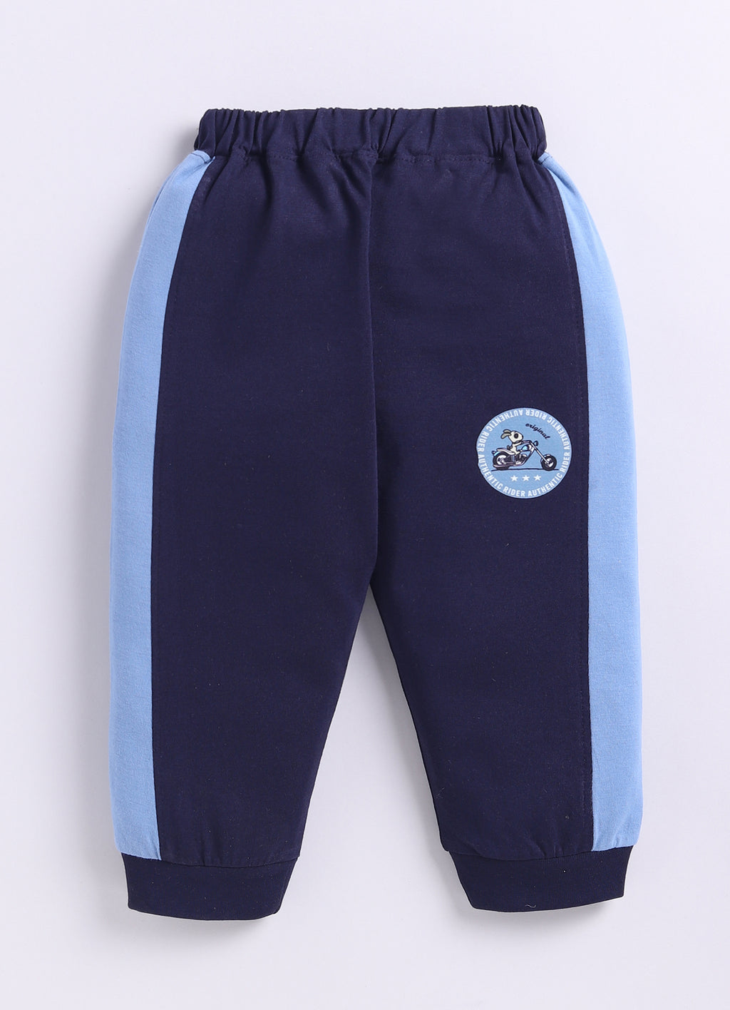 Blue & Navy Graphic Print T-Shirt & Pyjama Set, Full Sleeves, 100% Cotton