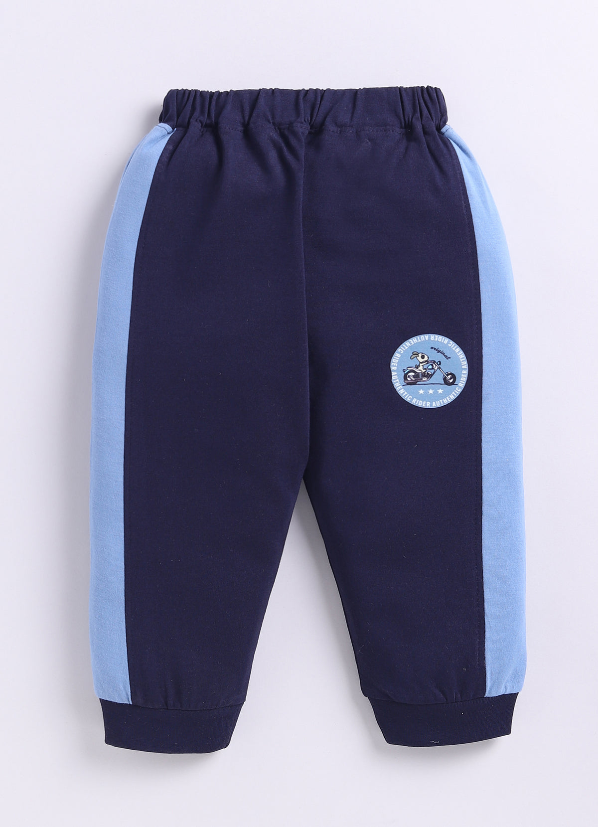 Blue & Navy Graphic Print T-Shirt & Pyjama Set, Full Sleeves, 100% Cotton