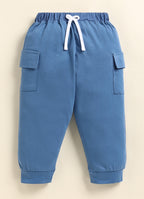 White & Blue Striped T-Shirt & Pyjama Set, Full Sleeves, 100% Cotton