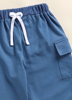 White & Blue Striped T-Shirt & Pyjama Set, Full Sleeves, 100% Cotton