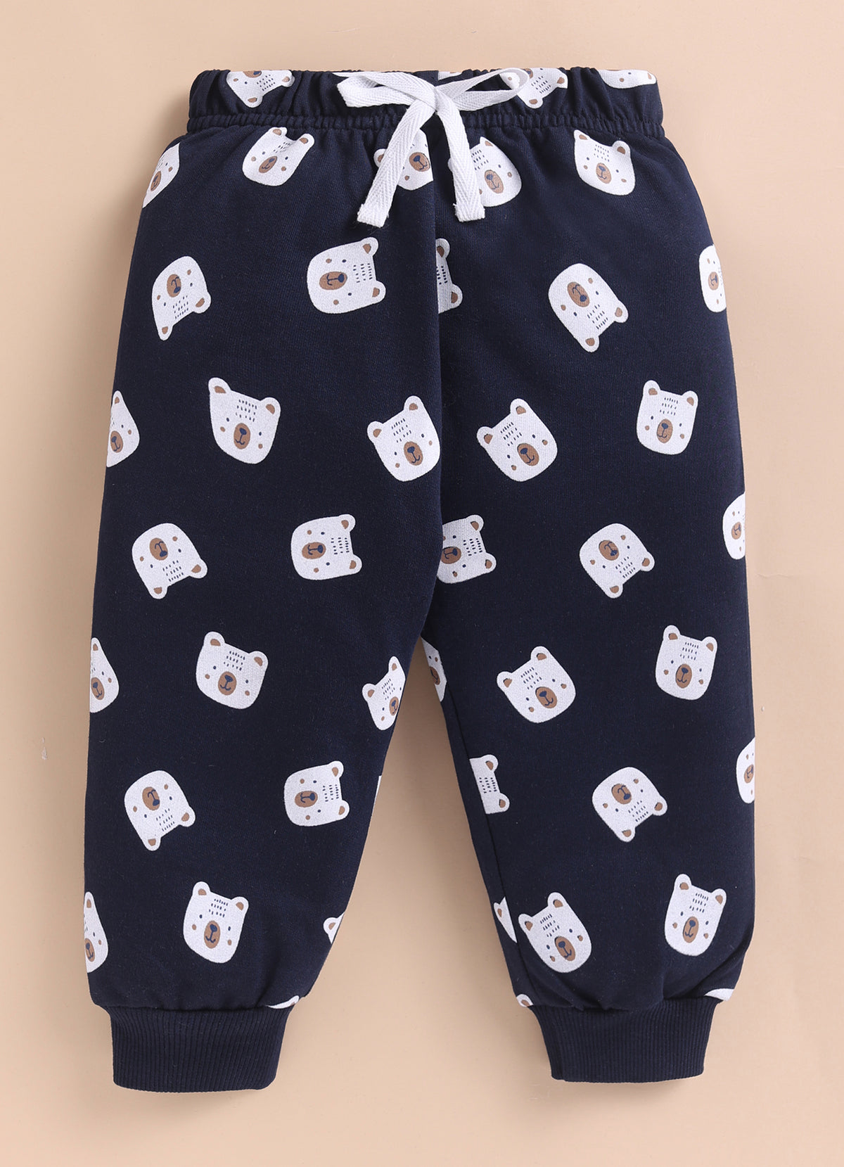 Sky Blue & Navy Animal Print Sweatshirt & Jogger Set, 100% Cotton
