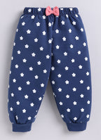 Coral & Navy Animal Print Sweatshirt & Jogger Set, Full Sleeves, 100% Cotton