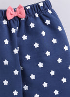 Coral & Navy Animal Print Sweatshirt & Jogger Set, Full Sleeves, 100% Cotton