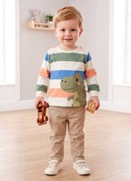 Peach & Beige Animal Print T-Shirts, Pack of 2, Full Sleeves, 100% Cotton