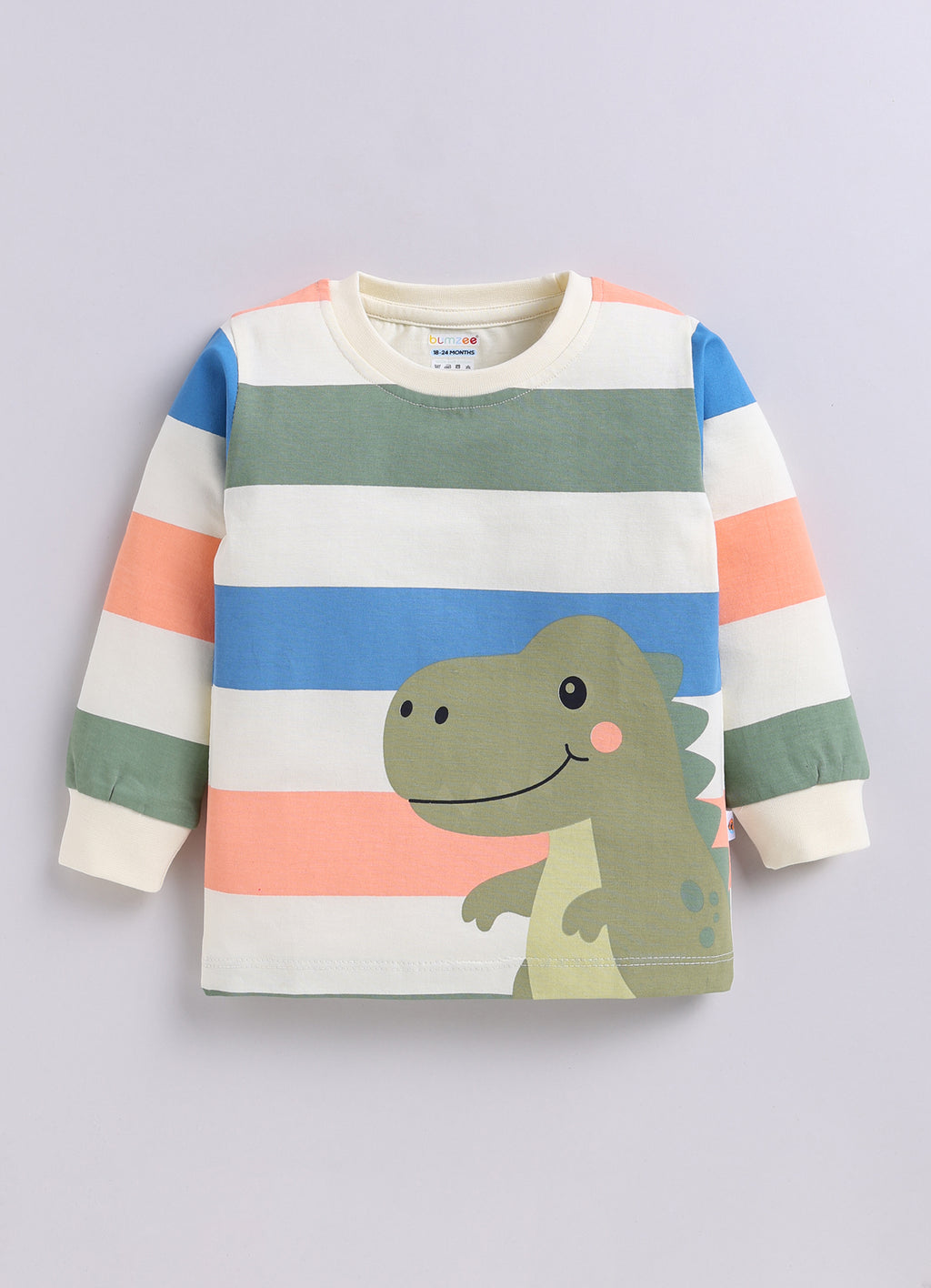 Peach & Beige Animal Print T-Shirts, Pack of 2, Full Sleeves, 100% Cotton