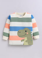 Peach & Beige Animal Print T-Shirts, Pack of 2, Full Sleeves, 100% Cotton