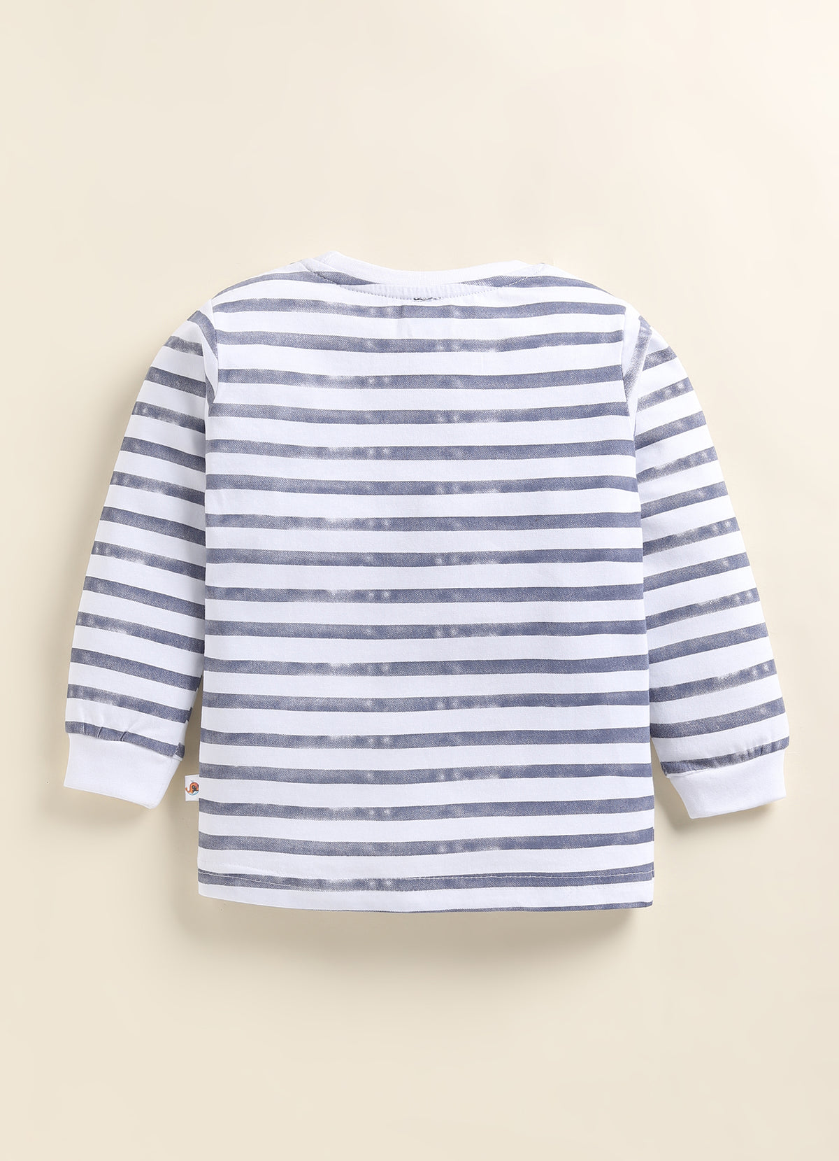 Navy & White Graphic Print T-Shirts, Pack of 2, Full Sleeves, 100% Cotton