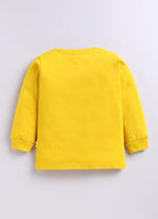 Yellow & Beige Graphic Print T-Shirts, Pack of 2, Full Sleeves, 100% Cotton