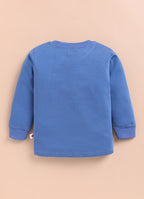 Blue & White Animal Print T-Shirts, Pack of 2, Full Sleeves, 100% Cotton