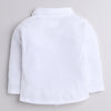 BUMZEE Grey & White Boys Full Sleeves Shirt Waistcoat & Pant Set With Applique Bow