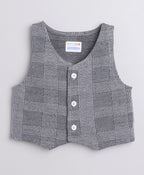 Bumzee Grey & White Formal Set, Full Sleeves, 100% Cotton