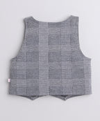 Bumzee Grey & White Formal Set, Full Sleeves, 100% Cotton