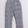 BUMZEE Grey & White Boys Full Sleeves Shirt Waistcoat & Pant Set With Applique Bow