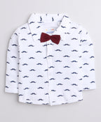 Bumzee Maroon & White Formal Set, Full Sleeves, 100% Cotton