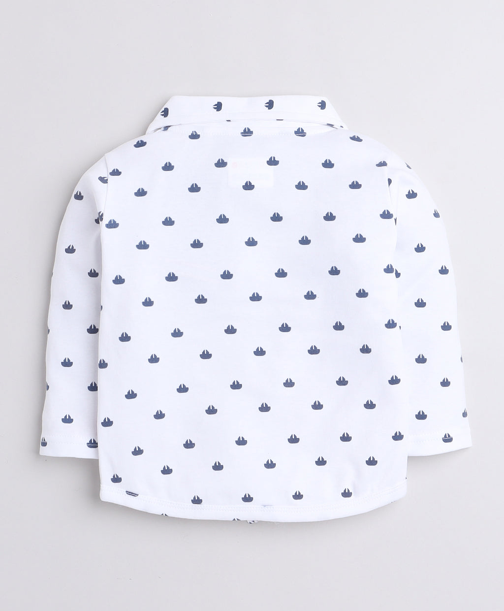 Bumzee Navy & White Formal Set, Full Sleeves, 100% Cotton