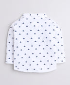 Bumzee Navy & White Formal Set, Full Sleeves, 100% Cotton
