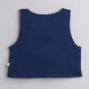 BUMZEE Navy & White Boys Full Sleeves Shirt Waistcoat & Pant Set With Applique Bow