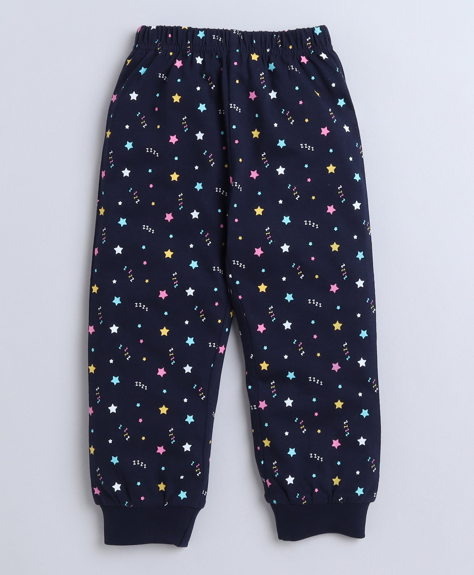 Girls 100% Cotton Unicorn T-Shirt & Pyjama Set - Navy