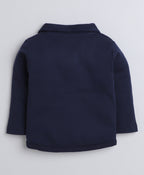 Bumzee Beige & Navy Checked Formal Set, Full Sleeves, 100% Cotton